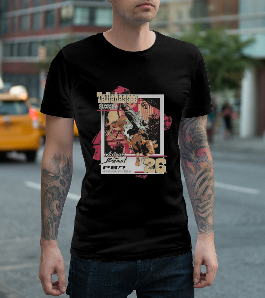 Tallahassee Florida PBR 2026 Unleash The Beast Professional Bull Riders T-Shirt