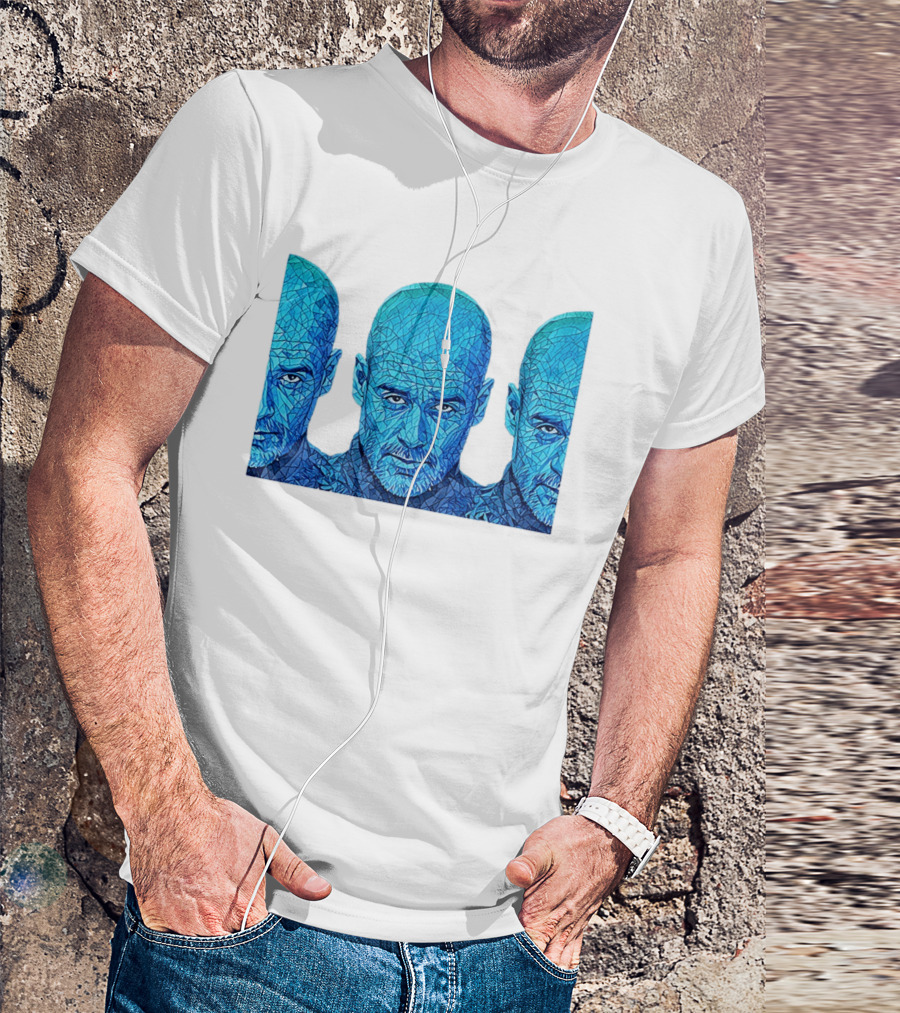 Manchester City FC Pep Guardiola Mosaic Style Blue T-Shirt