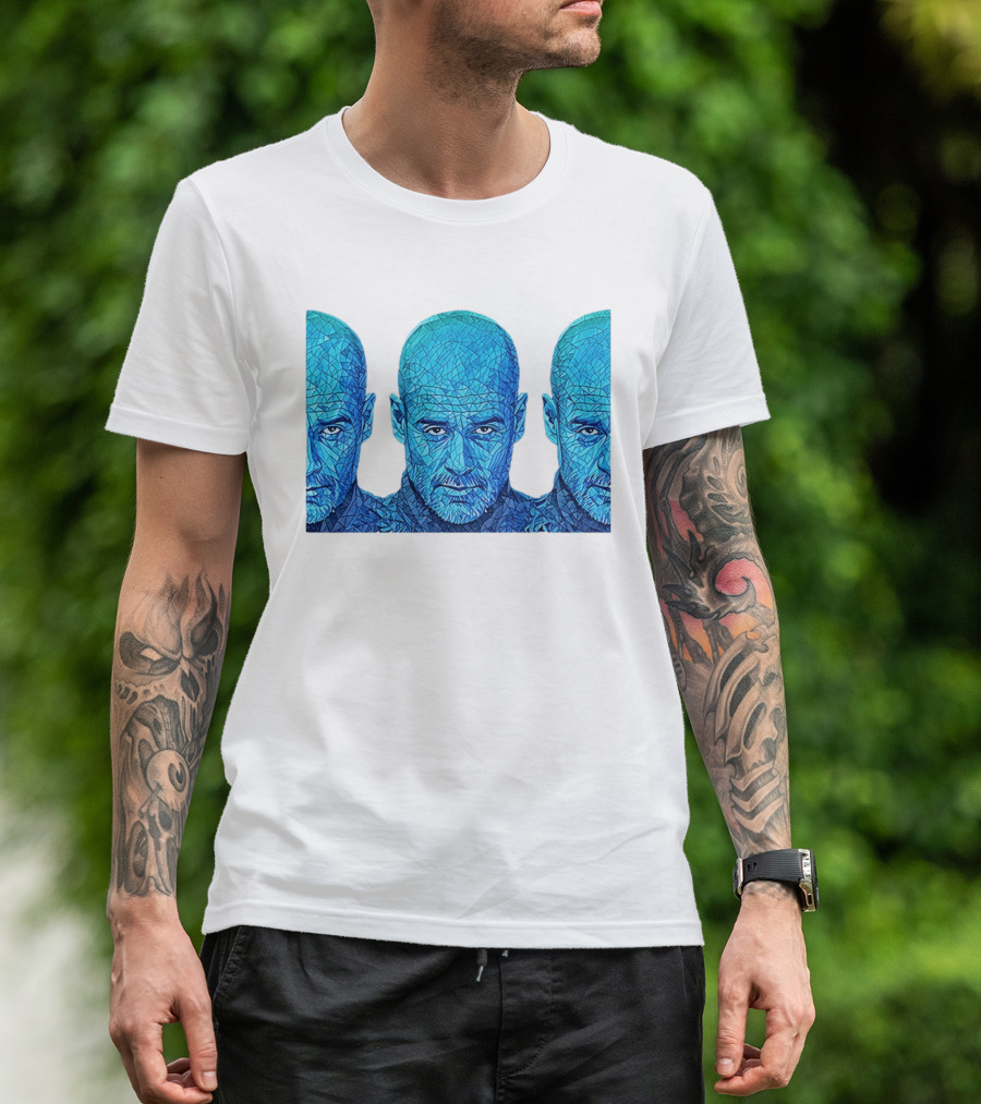 Manchester City FC Pep Guardiola Mosaic Style Blue T-Shirt