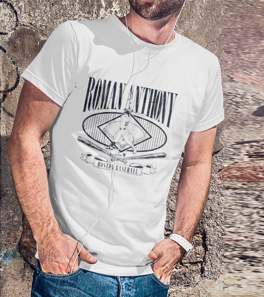 Roman Anthony Diamond Standouts Baseball Crossed Bats Oval T-Shirt