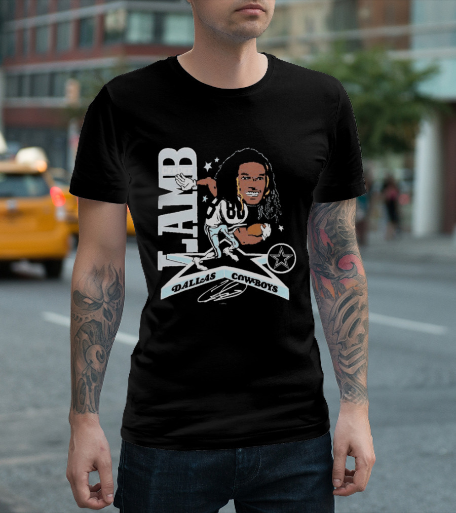 CeeDee Lamb Dallas Cowboys Star Caricature T-Shirt