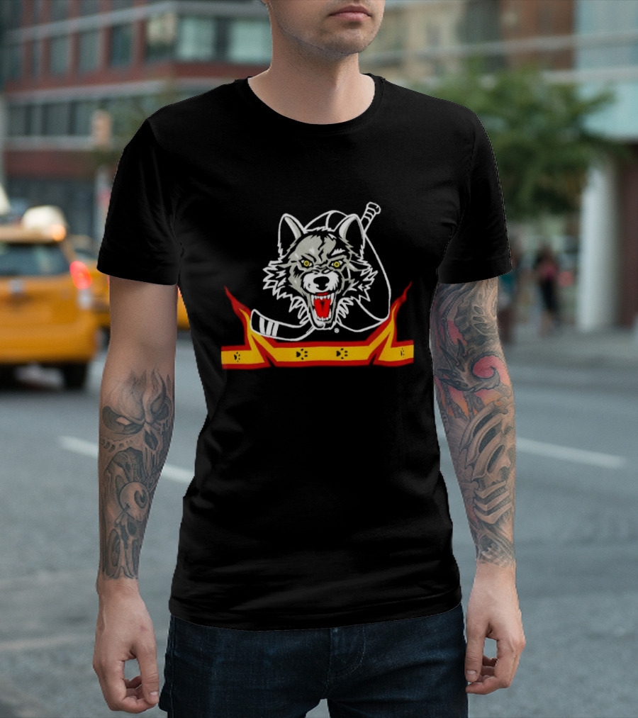 Chicago Wolves 2002 Throwback Hockey Wolfhead T-Shirt