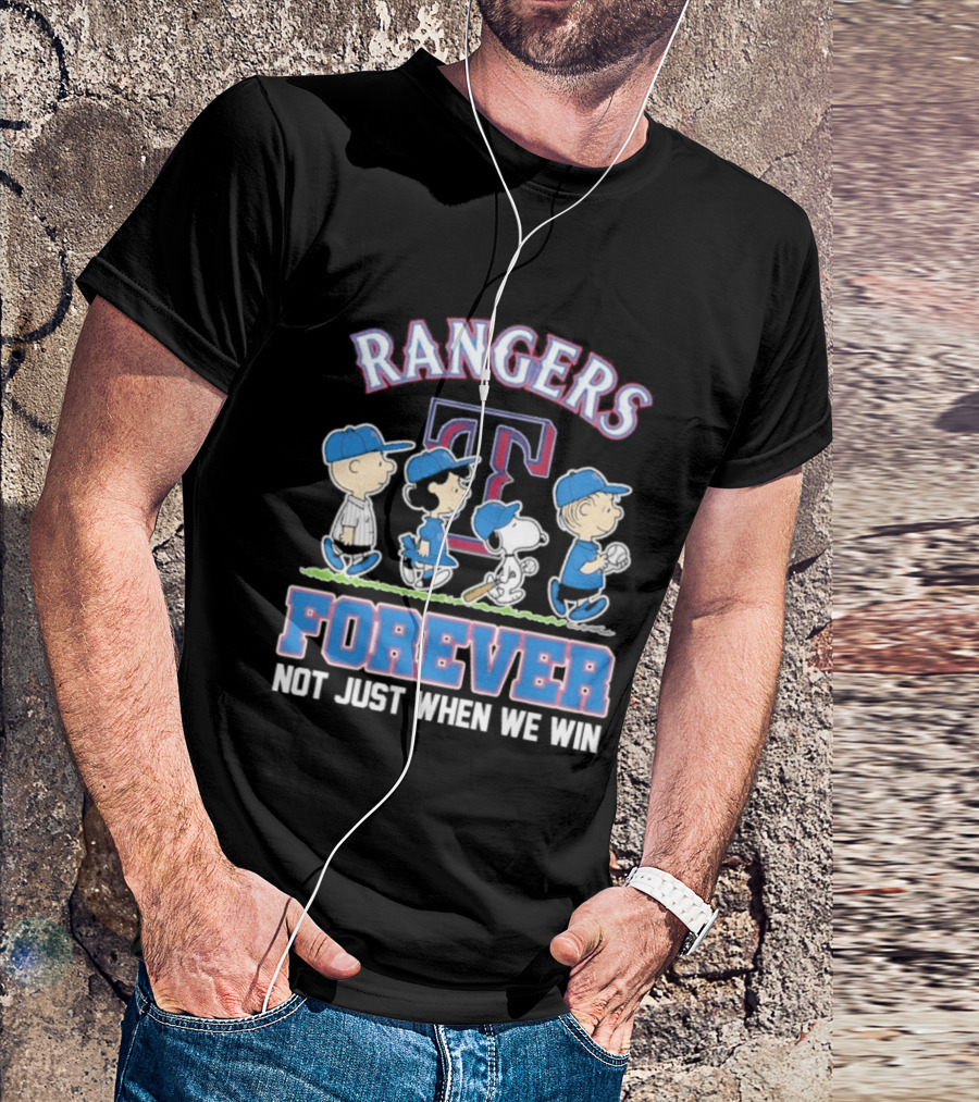 Rangers Forever Peanuts Characters Not Just When We Win T-Shirt