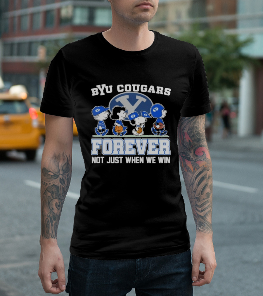 BYU Cougars Peanuts Abbey Road Forever Not Just When We Win T-Shirt