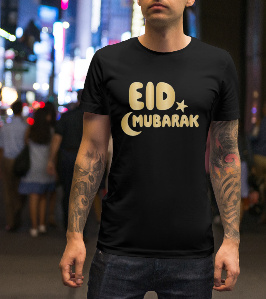 Eid Mubarak Crescent Moon And Star T-Shirt