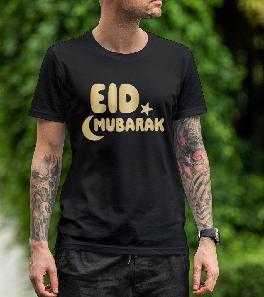 Eid Mubarak Crescent Moon And Star T-Shirt
