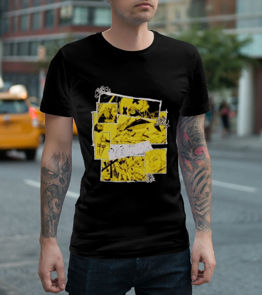 Gachiakuta Enjin Manga Panel Collage Yellow And Black Comic T-Shirt