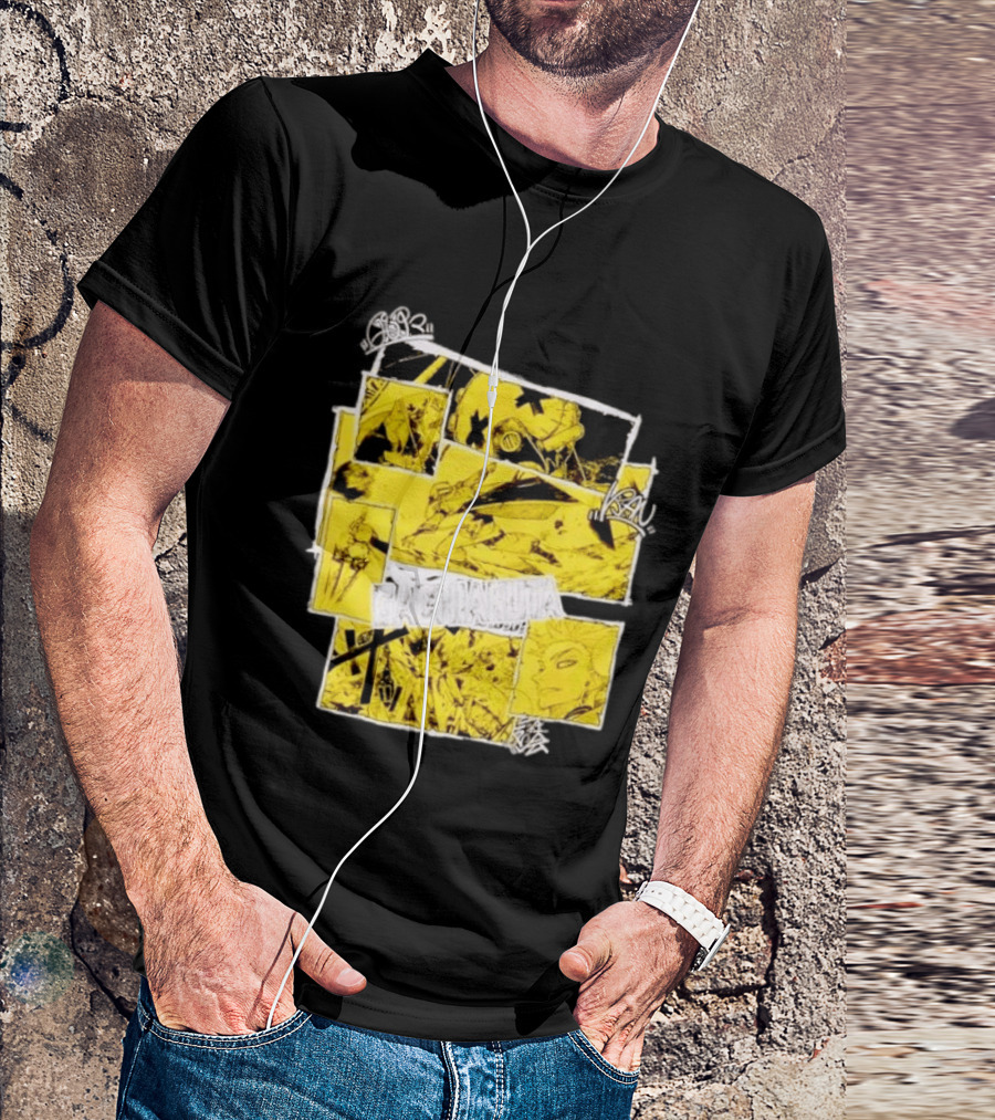Gachiakuta Enjin Manga Panel Collage Yellow And Black Comic T-Shirt