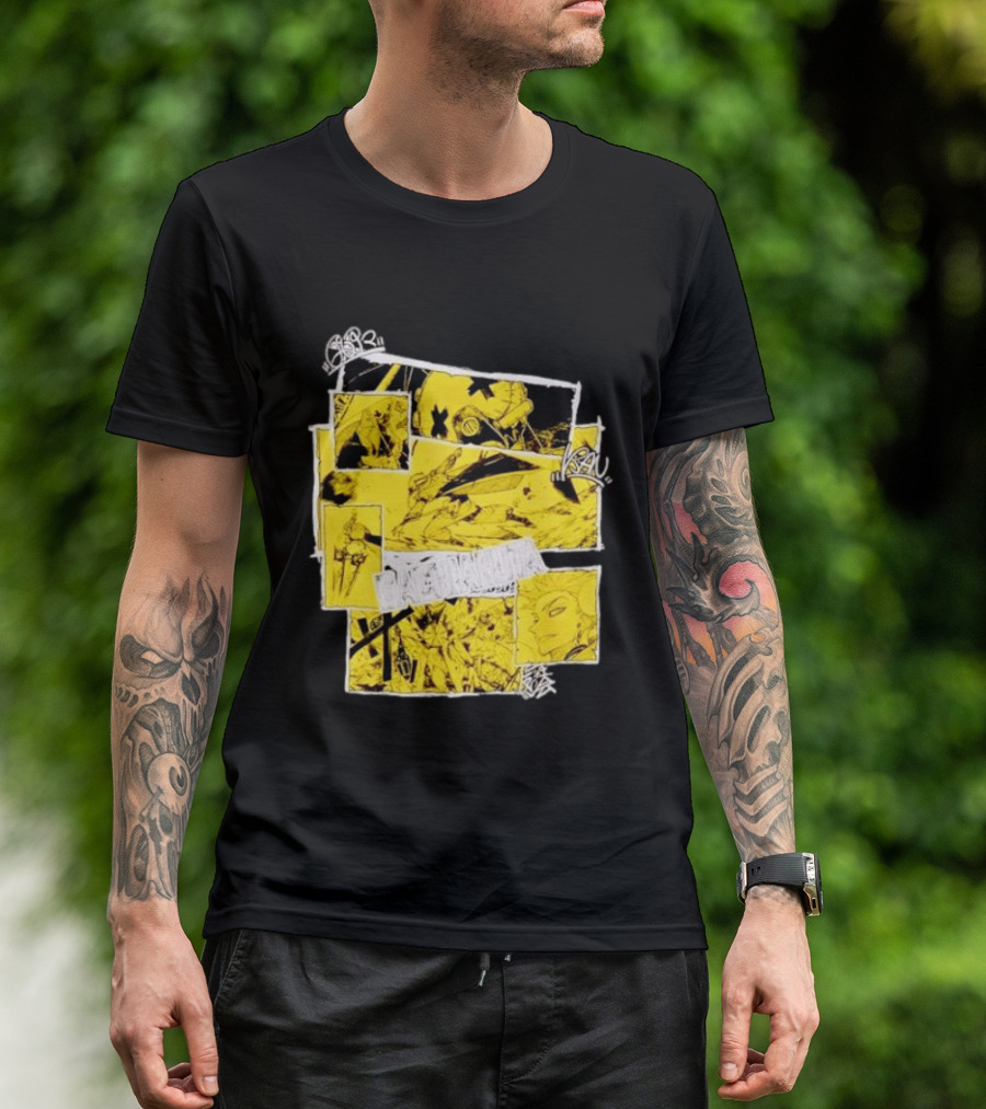 Gachiakuta Enjin Manga Panel Collage Yellow And Black Comic T-Shirt