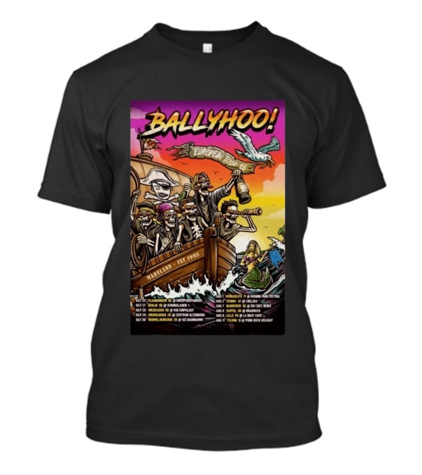 Ballyhoo European Tour 2026 Pirates Maryland Est 1995 T-Shirt