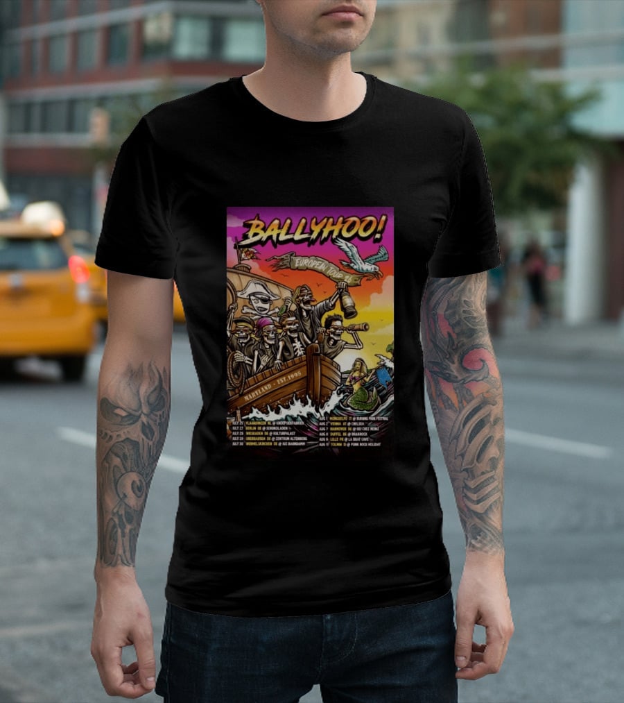 Ballyhoo European Tour 2026 Pirates Maryland Est 1995 T-Shirt