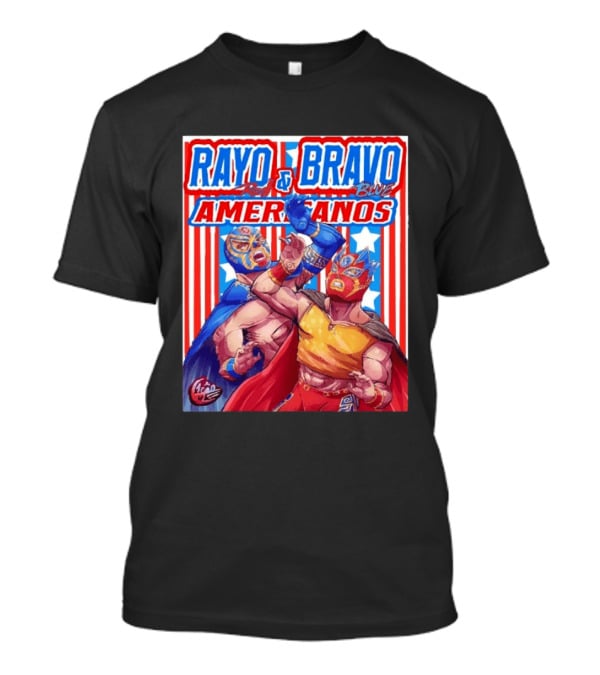 Rayo And Bravo Red Blue Americanos Wrestling Fan Favorite T-Shirt