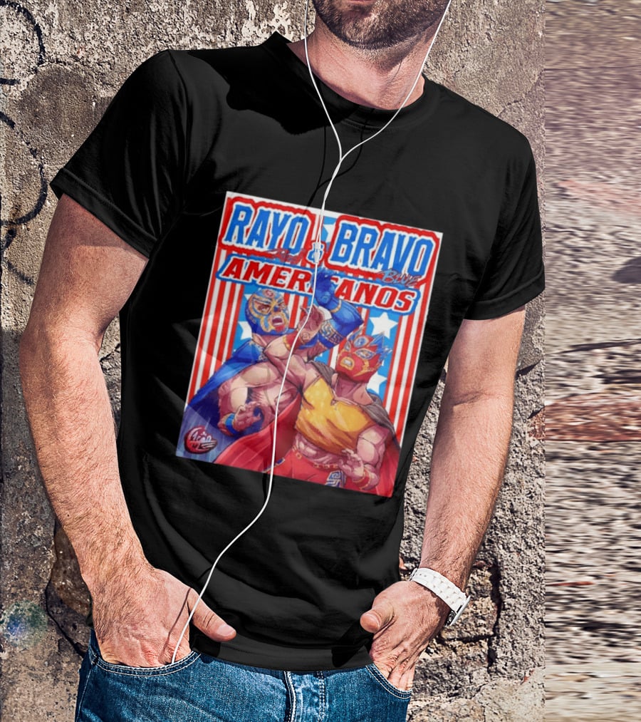 Rayo And Bravo Red Blue Americanos Wrestling Fan Favorite T-Shirt