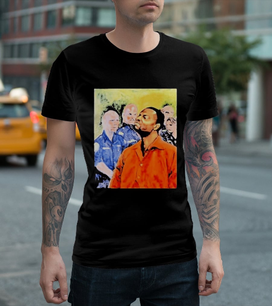 Rodney Hilton Jr Cloutfishing Artwork With Police Officers T-Shirt