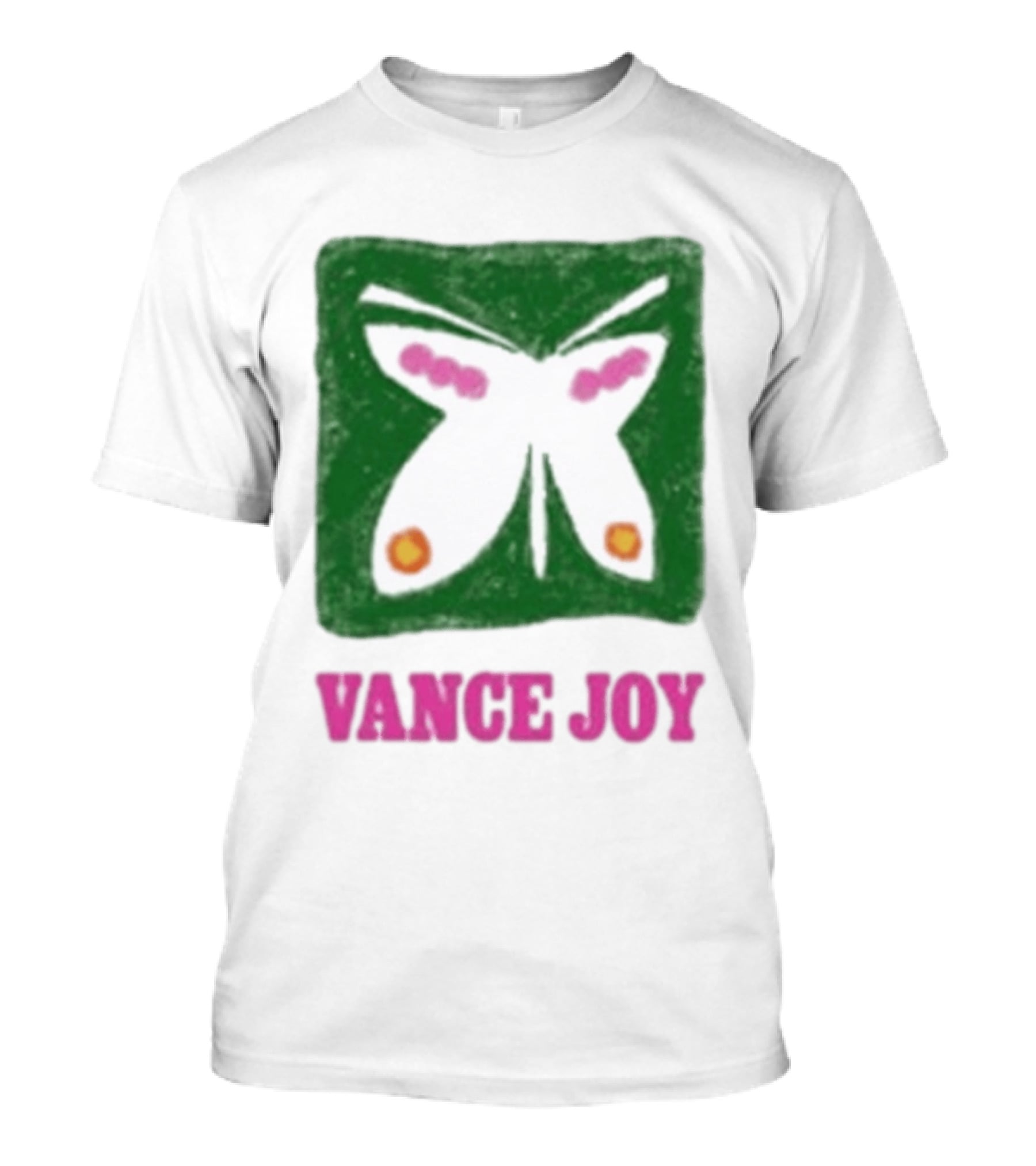 Vance Joy Butterfly Green Pink White T-Shirt