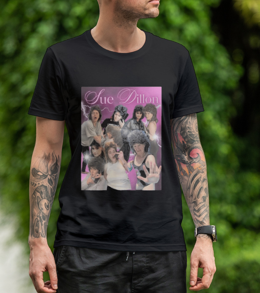 Sue Dillon Collage Vintage Aesthetic 80s Look T-Shirt