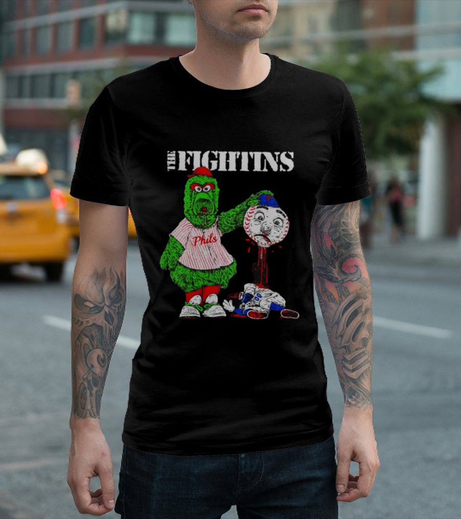 The Fightins Phillie Phanatic Philadelphia Phillies Holding Mr. Met T-Shirt