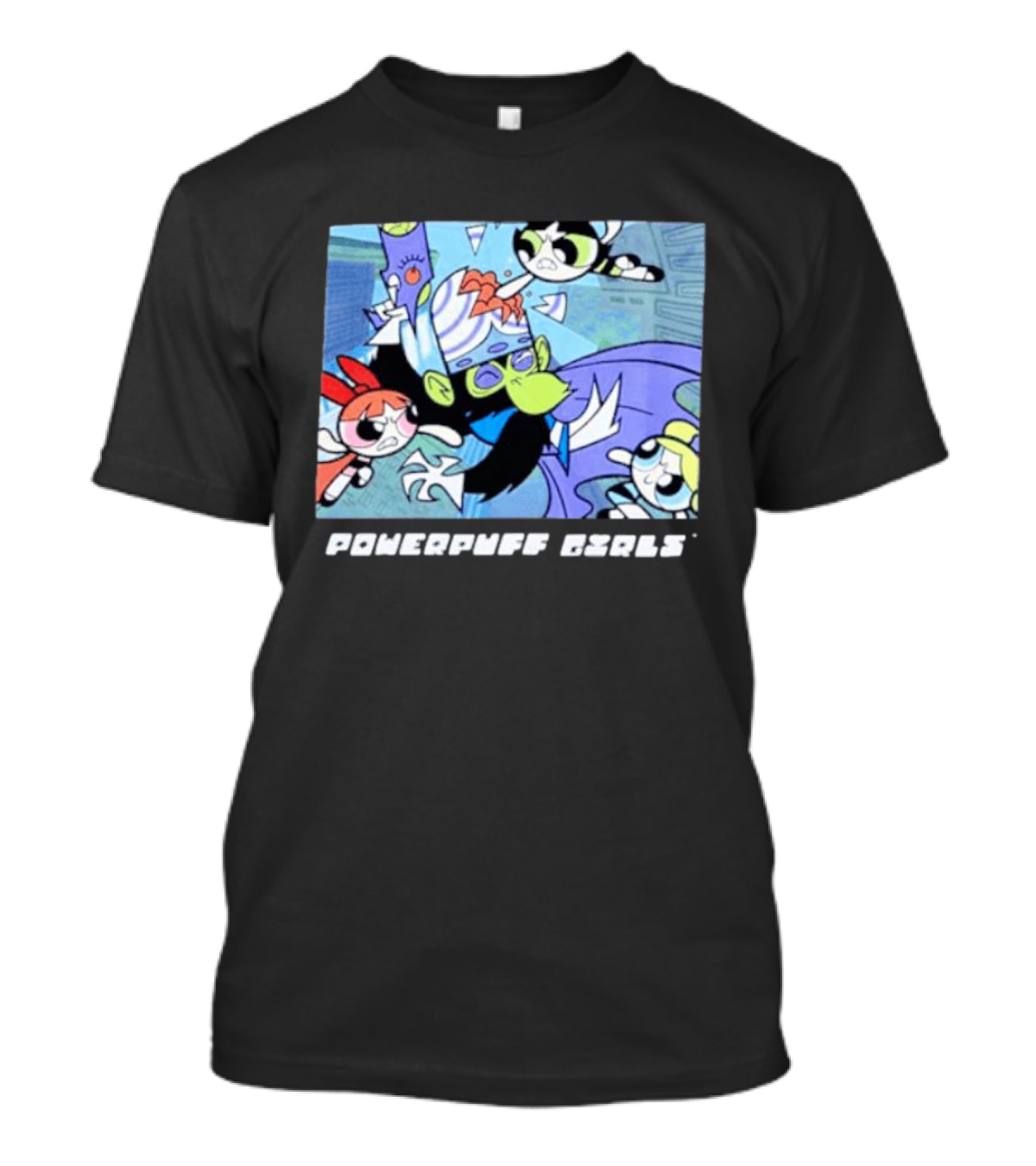 Powerpuff Girls Mojo Jojo Battle Scene Panel T-Shirt