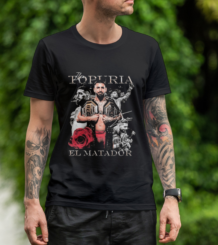 Topuria El Matador Ilia UFC Fighter With Championship Belt Concept T-Shirt