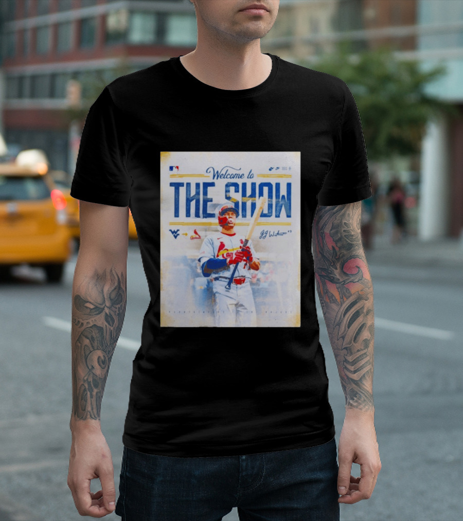 Welcome To The Show JJ Wetherholt St. Louis Cardinals MLB WVU Baseball T-Shirt
