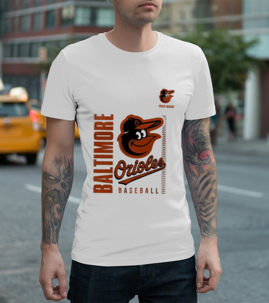 Baltimore Orioles Baseball Team Logo With Mascot Bird T-Shirt