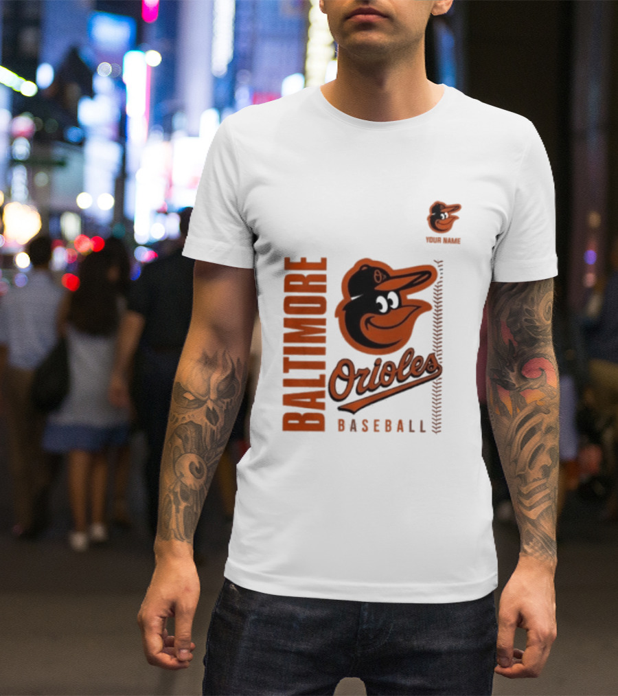 Baltimore Orioles Baseball Team Logo With Mascot Bird T-Shirt