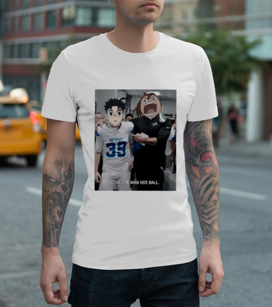 Detroit Lions Anime Give The Man His Ball T-Shirt