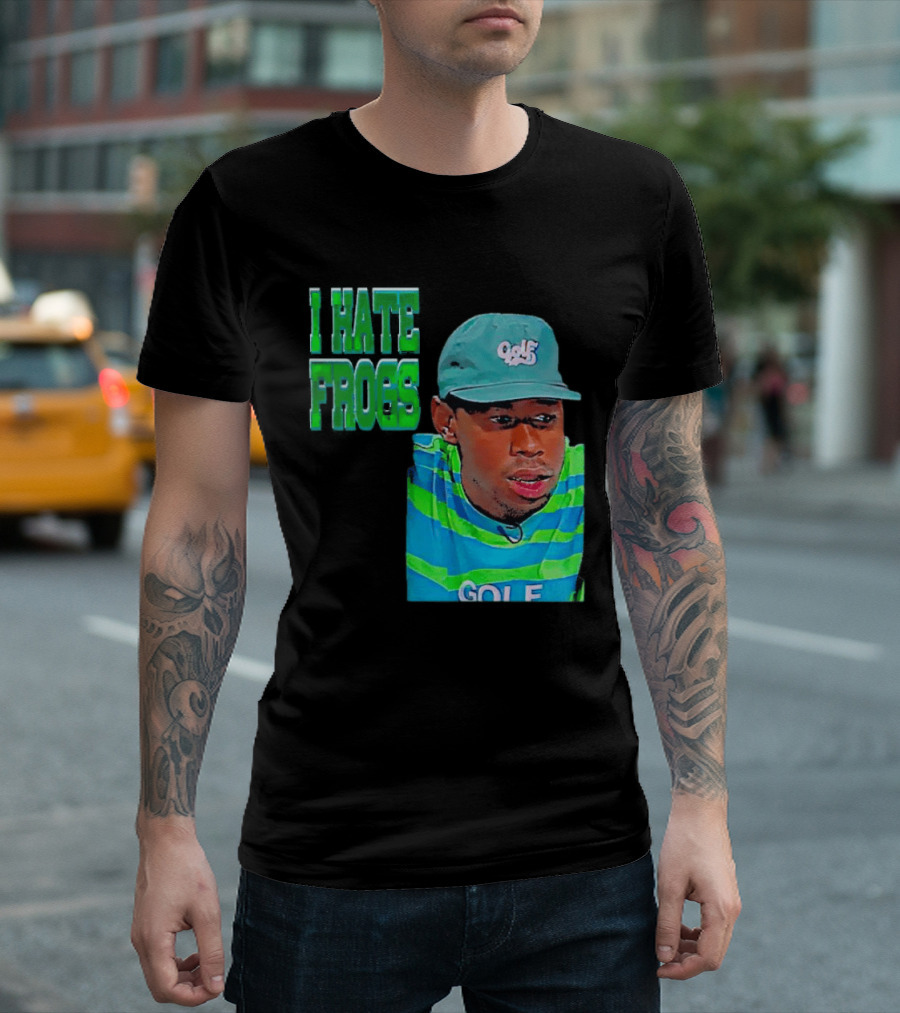 Tyler The Creator I Hate Frogs Meme Golf Hat Striped T-Shirt