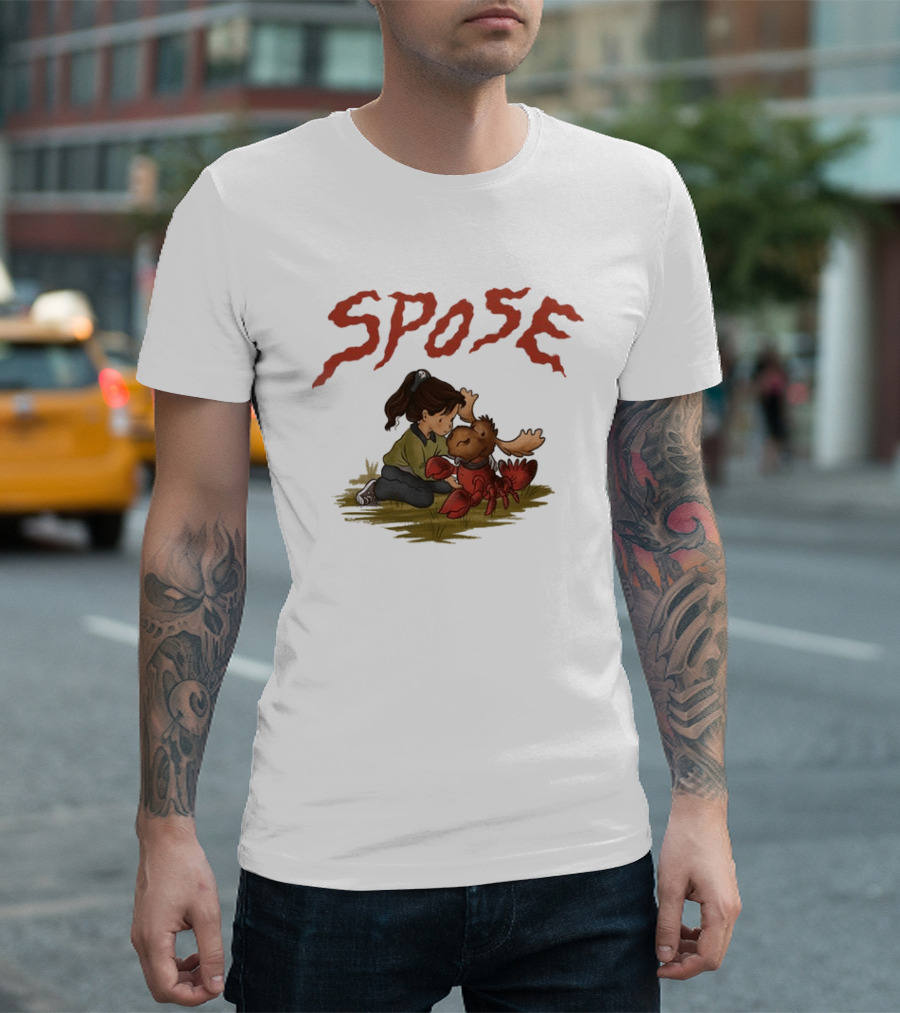 Spose Moose Lobster Ringer Child Petting Hybrid T-Shirt