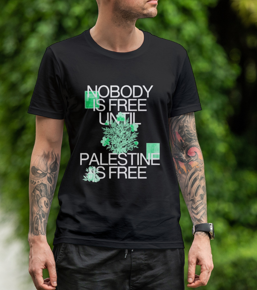 Nobody Is Free Until Palestine Is Free St. Patrick's Day Shamrock T-Shirt