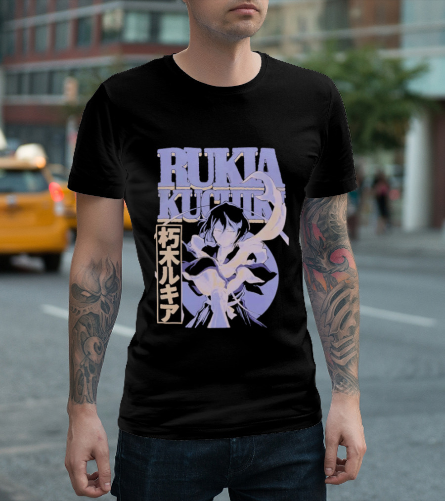 Bleach Rukia Kuchiki Anime Character Illustration Japanese T-Shirt