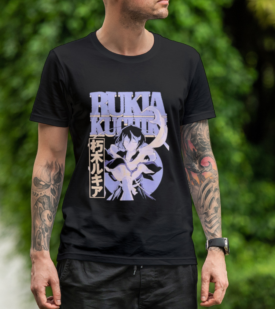 Bleach Rukia Kuchiki Anime Character Illustration Japanese T-Shirt