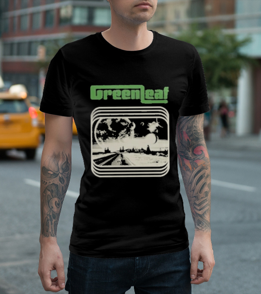 Greenleaf Black Space Scenic Globe With Railway Tracks T-Shirt