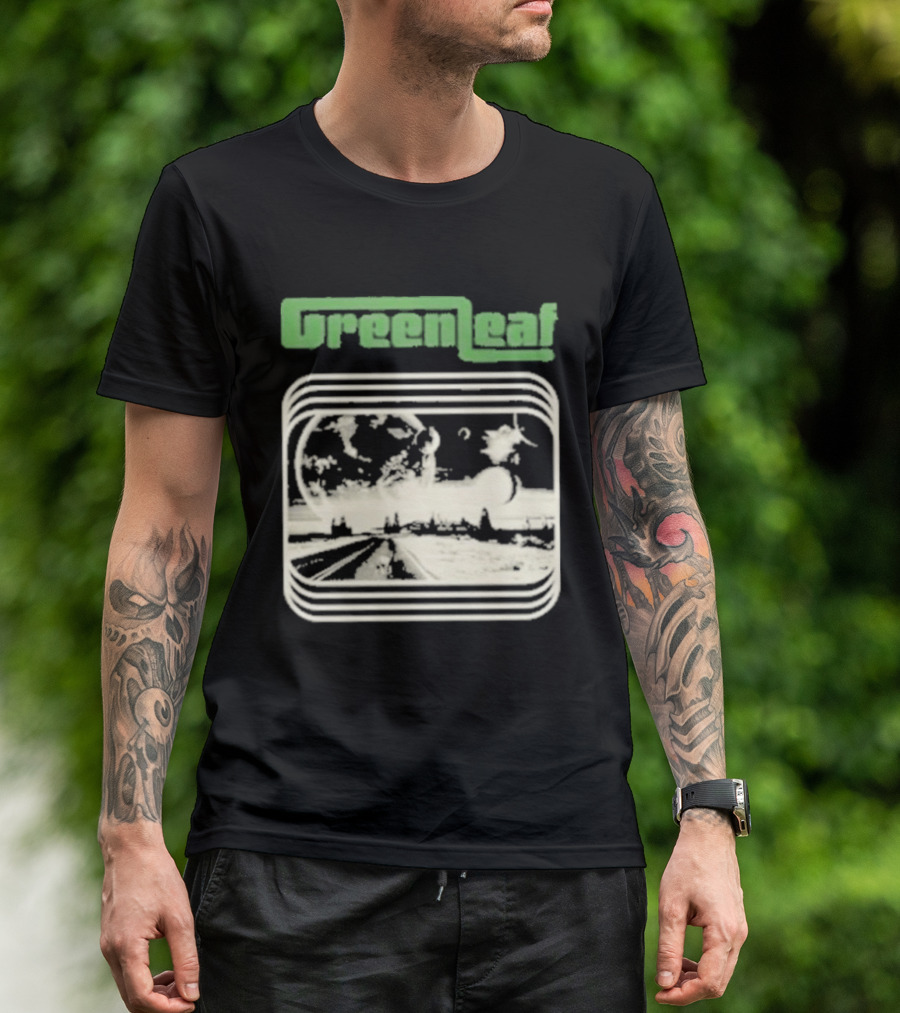 Greenleaf Black Space Scenic Globe With Railway Tracks T-Shirt