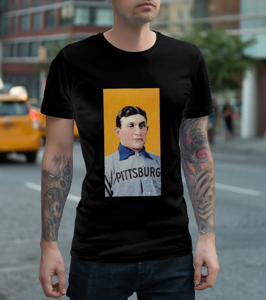 Pittsburgh Vintage Honus Wagner Baseball Player Card T-Shirt