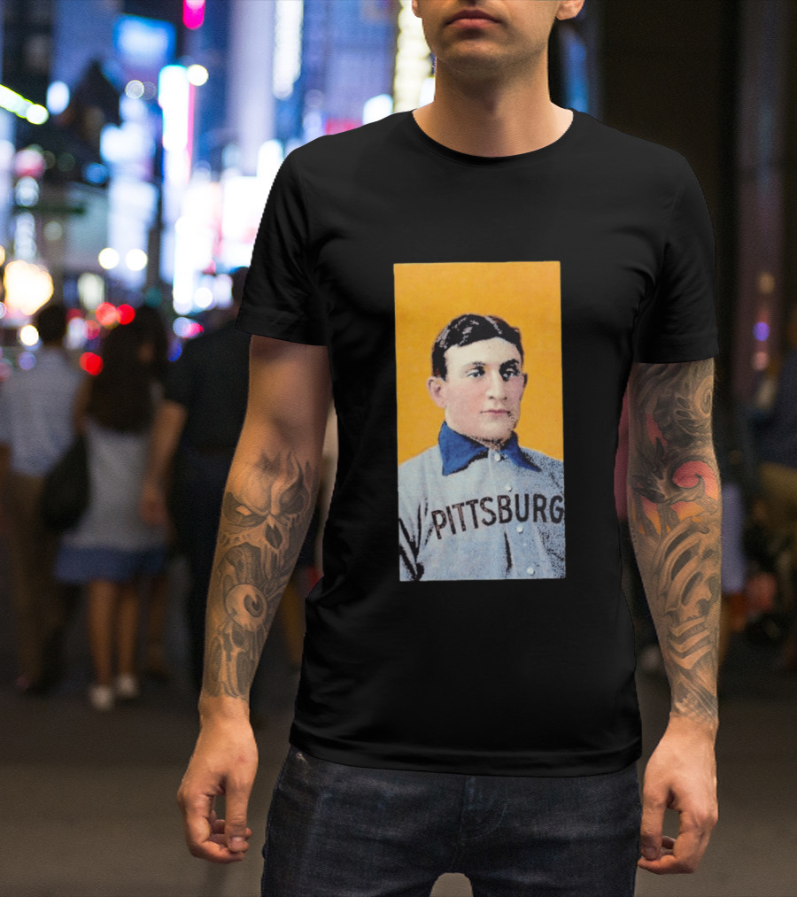 Pittsburgh Vintage Honus Wagner Baseball Player Card T-Shirt