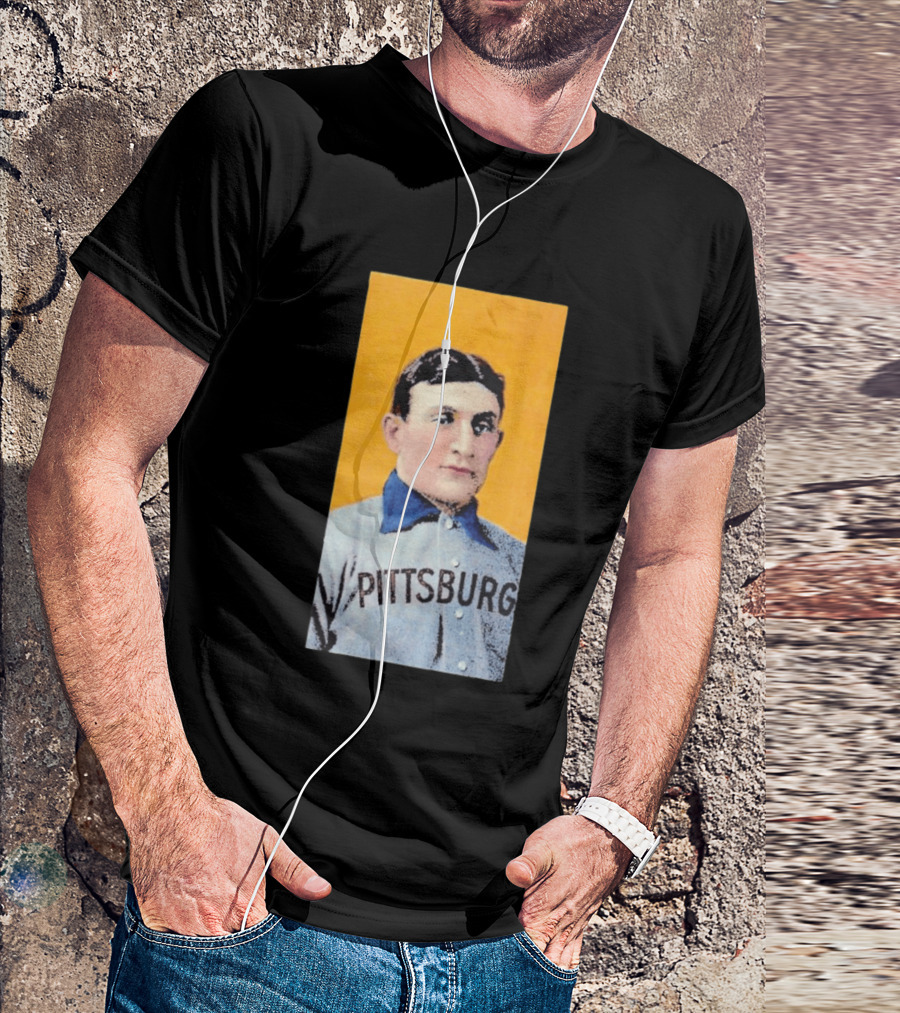Pittsburgh Vintage Honus Wagner Baseball Player Card T-Shirt