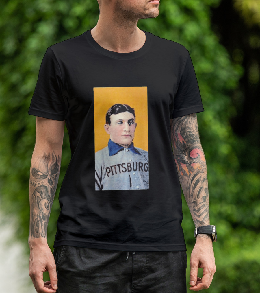 Pittsburgh Vintage Honus Wagner Baseball Player Card T-Shirt