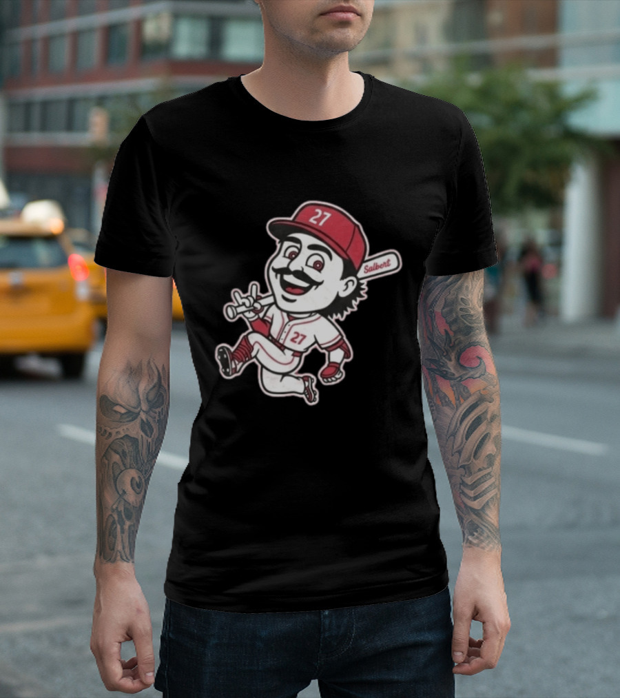 Sal Stewart Cartoon Baseball Character Number 27 Salbert T-Shirt
