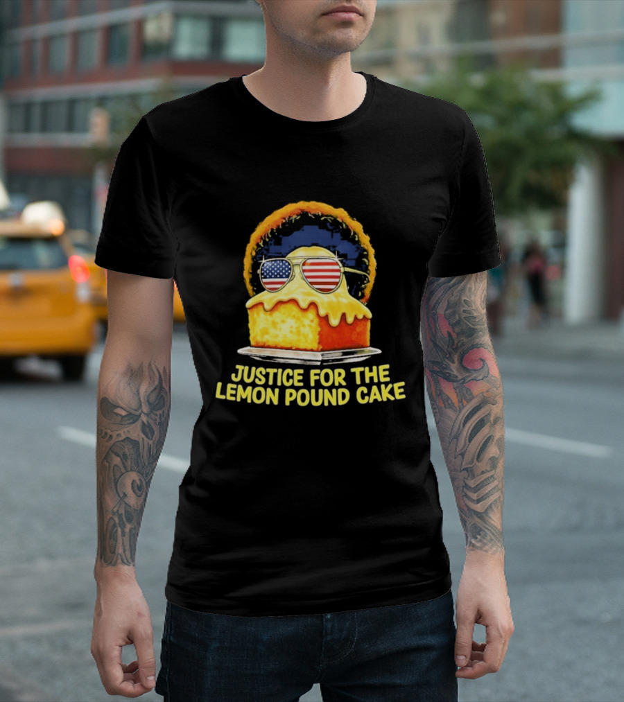 Justice For The Lemon Pound Cake Sunglasses USA Flag T-Shirt