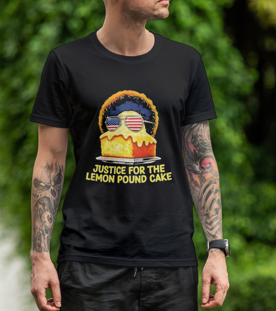 Justice For The Lemon Pound Cake Sunglasses USA Flag T-Shirt