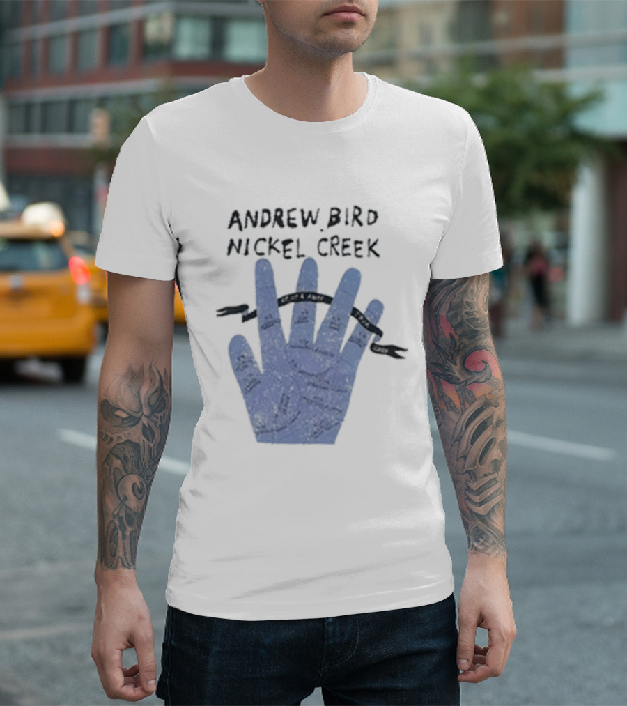 Andrew Bird Nickel Creek Blue Hand Visual T-Shirt