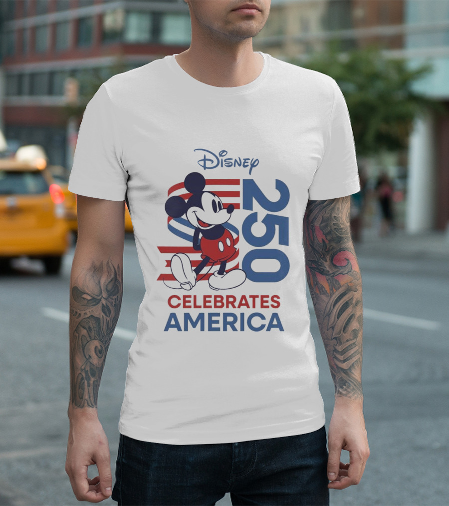 Disney Celebrates America Mickey Mouse 250 USA Patriotic Vibe T-Shirt