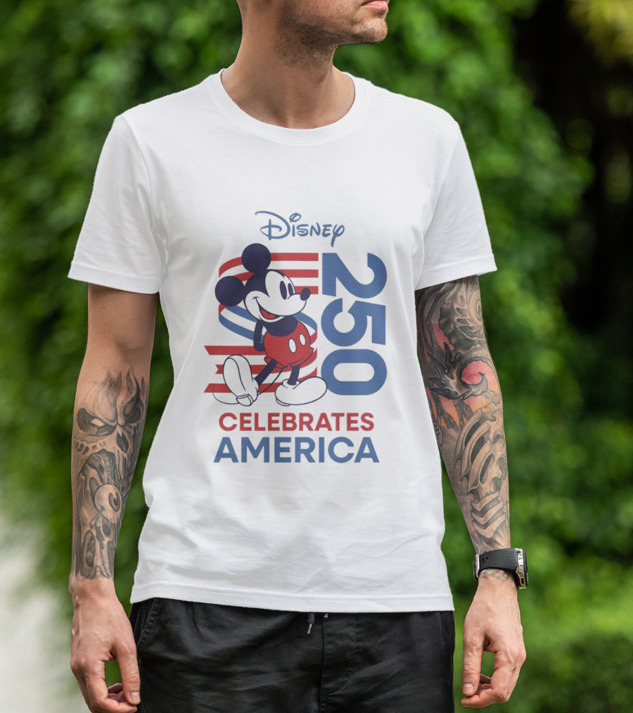 Disney Celebrates America Mickey Mouse 250 USA Patriotic Vibe T-Shirt