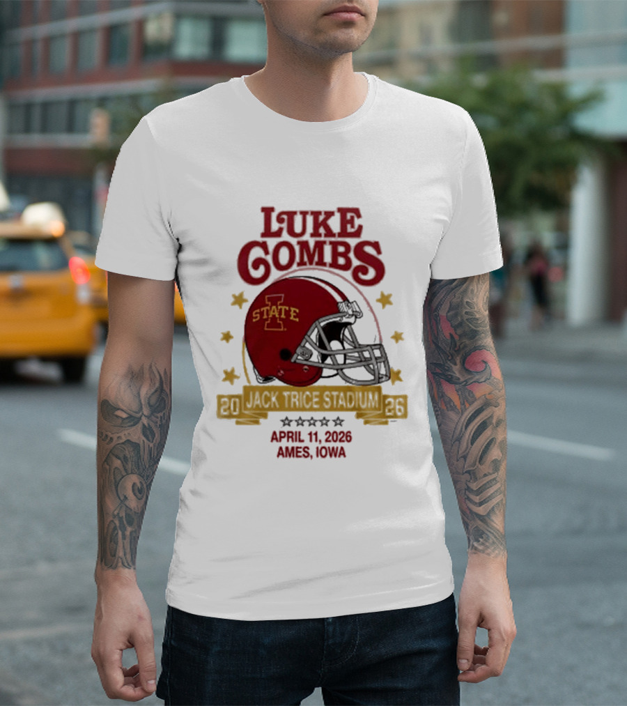 Luke Combs Iowa State Cyclones Football April 11 2023 Ames Iowa T-Shirt