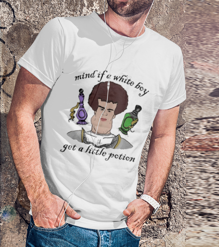 Mind If A White Boy Get A Little Potion Retro Cartoon Humor T-Shirt