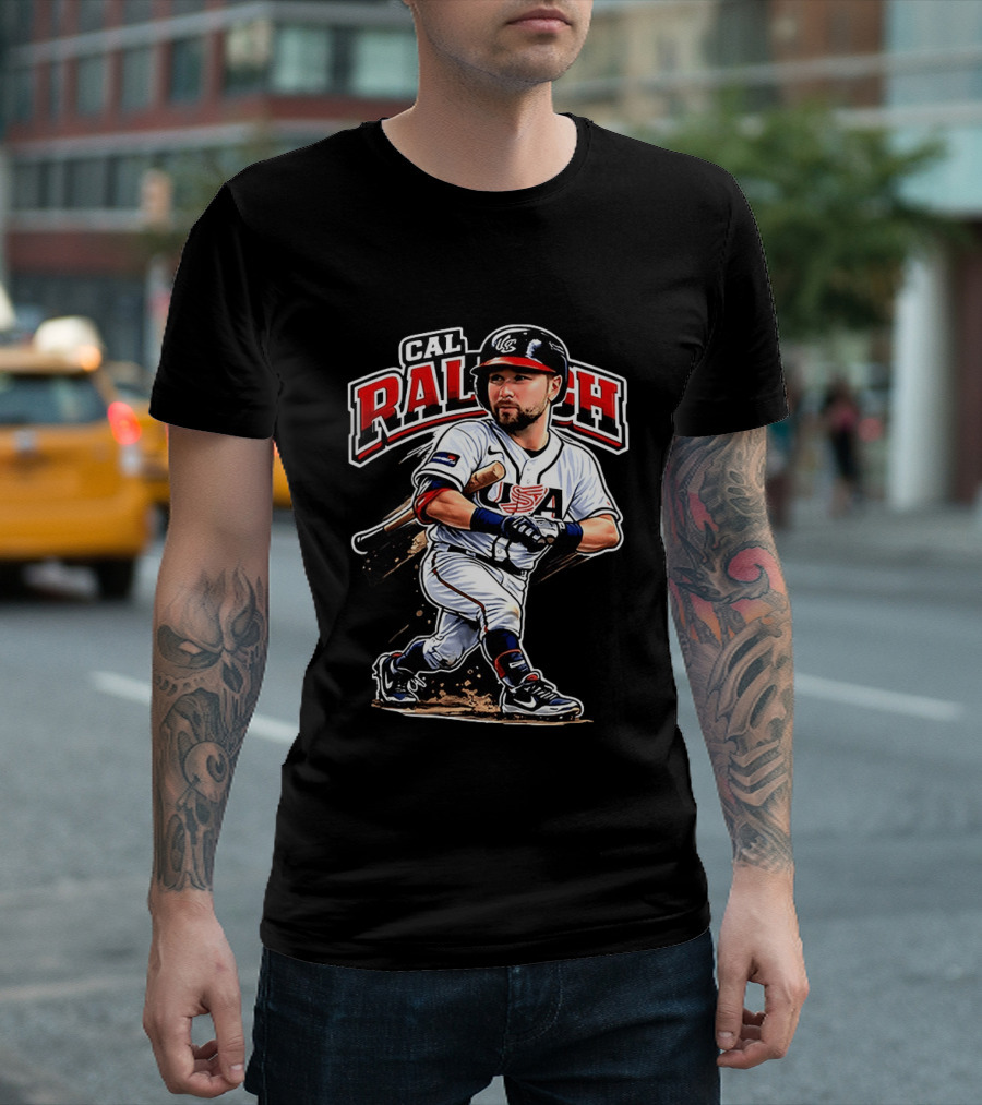 Cal Raleigh USA Baseball Classic Team Player Caricature T-Shirt