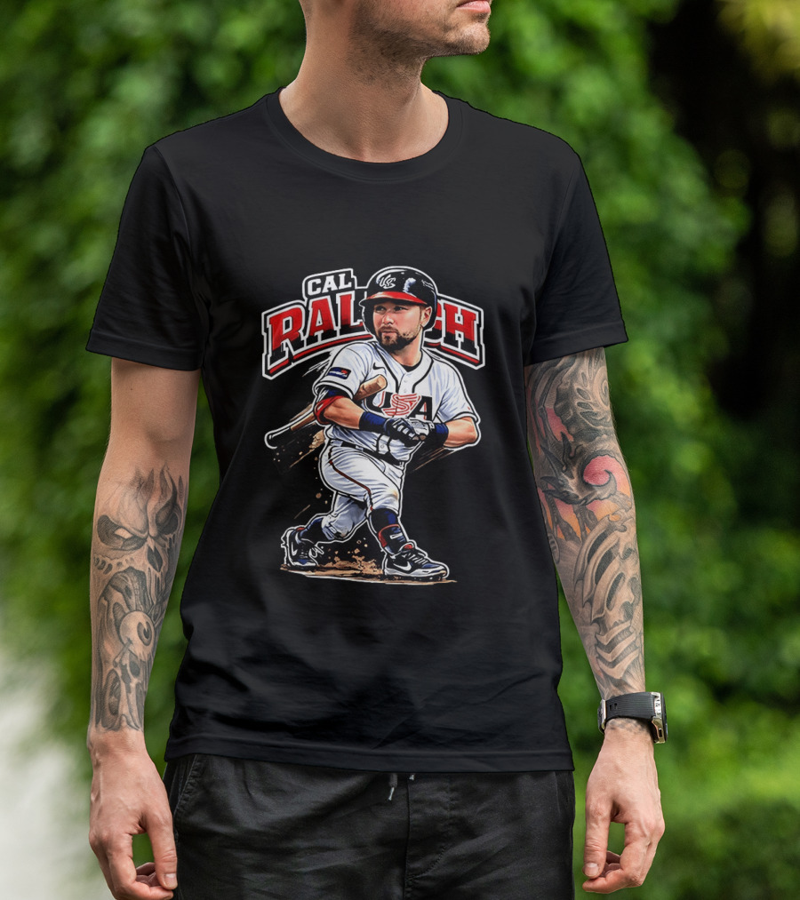 Cal Raleigh USA Baseball Classic Team Player Caricature T-Shirt