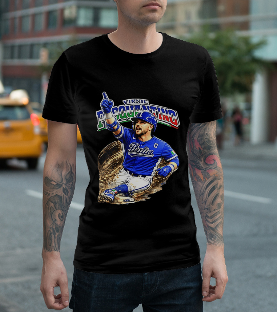Vinnie Pasquantino Italy Baseball Classic Caricature Italia Jersey Celebration T-Shirt