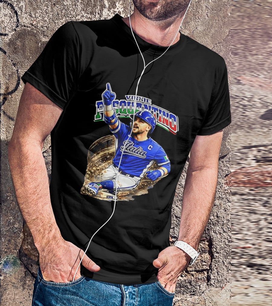 Vinnie Pasquantino Italy Baseball Classic Caricature Italia Jersey Celebration T-Shirt
